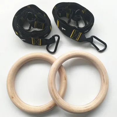 Bellter Fitness Accessories Zinc Alloy Gymnastic Ring with Nylon Straps for Home Gym Full Body Workout