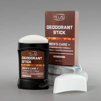 Men Body Deodorant Roll on Stick Sea Minerals Sandalwood Fresh Perfume Balm Underarm Alum Rock Sweat Block Antiperspirants