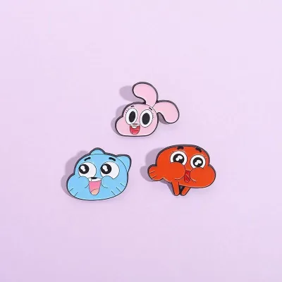 Cartoon Amazing World of Gumball Pin - Cute Cat & Rabbit Character Metal Badge