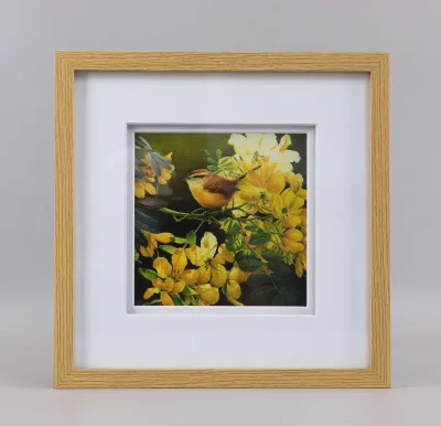11x11" Size with 6x6" Mat, Black Gray Oak Picture Frame, MDF Photo Frame