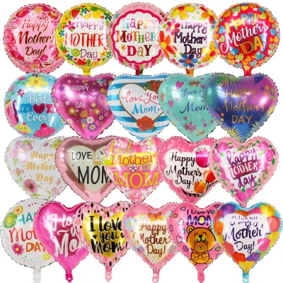 18inch Round/Heart Mothers Day Foil Balloons Helium Mother Foil Balloons Love Feliz Dia Mama Globos in Spanish