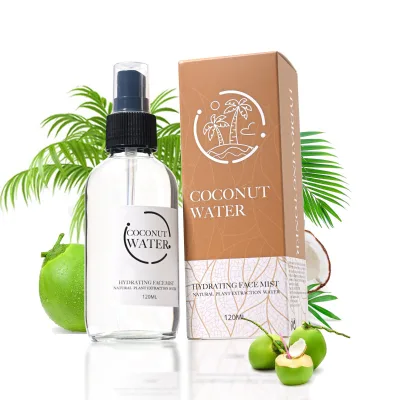 Private Label 120ML Coconut Water Face Mist Spray Liquid Face Toner for Moisturizing Soothing Cleaning Pores Brightening Skin