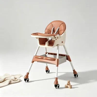 Foldable Plastic Baby High Chair for Toddlers 0-12 Months Portable Removable Tray & Feeding Set ADS-XX699
