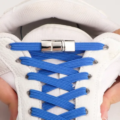 2023 New No Tie Shoe Laces Durable Sports Rubber Shoelace Without Ties Elastic Laces Sneakers Kids Adult Flats Shoelaces Buckle