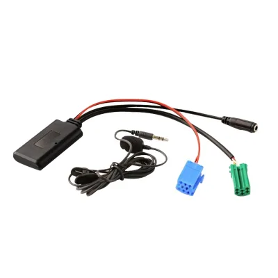Car Aux-in Wireless  Adapter Module Audio Receiver With Mic Phone for Renault Double Plugs Host AUX Cable