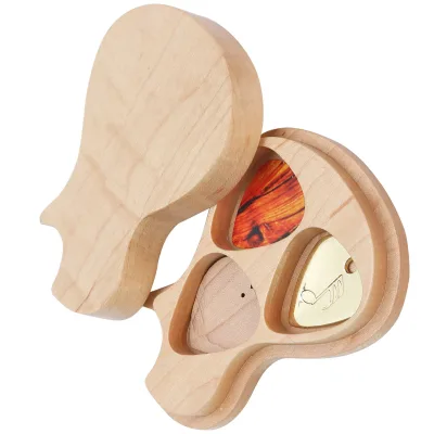 Guitar Pick Box Maple Solid Wood 3 Picks Guitarist Gifts Musical Instrument Accessories