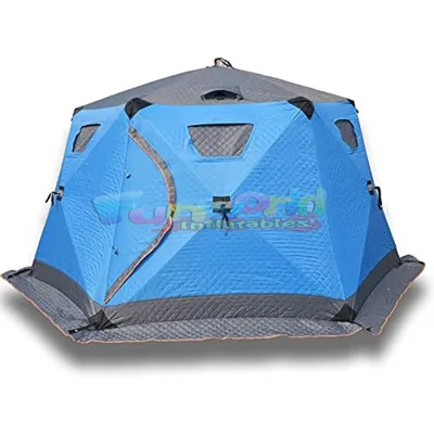 3-4 person portable capacity winter modern ice fishing tent insulated 3-layer windproof waterproof outdoor camping ice tent