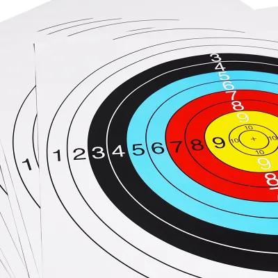 Archery Paper Target 40/50/60cm Full Ring 6Ring Shooting Practice Tools for Indoor and Outdoor Game Archri Target Support