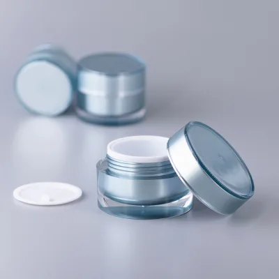 Round Thick Base PS Acrylic Cream Jar Luxury Cosmetic Refill Container