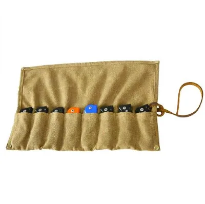 Folding waxed Canvas Pocket roll knife bag Tactical knife case roll Knife Pouch
