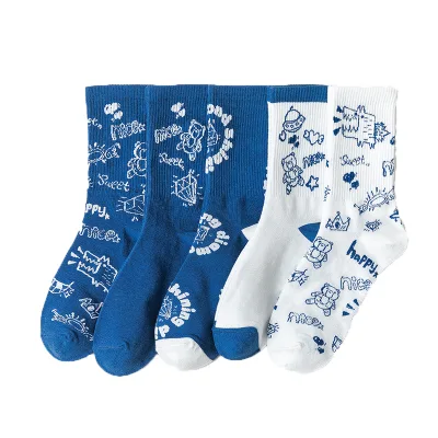 Wholesale Custom Cartoon Socks for Women Funny Animals Cotton Crew Tube Adult Socks