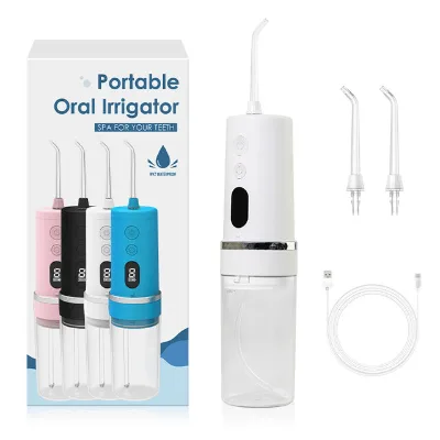 Rechargeable USB Port Oral Irrigator Water Flosser 9 Levels Water Pressure Oral Irrigator with Two Standard Tips