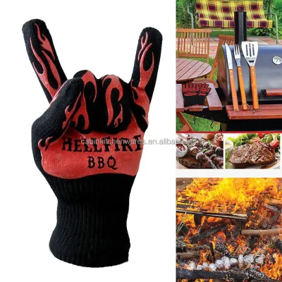 Extremely Flame Heat Resistant Barbecue Mitts BBQ Oven Gloves