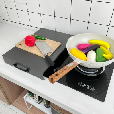 Multifunctional Metal Kitchen Utility Rack Stove Top Cover Induction Cooker Rack Extra Storage for Cookware Spices Tableware