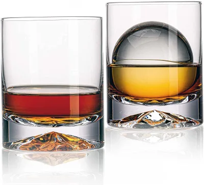 Hand Blown Crystal Double Old Fashioned Cocktail Solid Whiskey Glasses 12 Ounce
