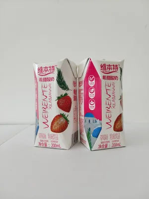 Luxury Handmade Custom Beverage Packaging Box for Juice Milk Carton 8-color Printing Tetra Type Juice Milk Aseptic Beverage Box