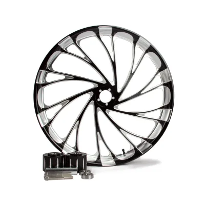 26x3.50 Inch Modified Big Tire Front Wheel Hub Anodized Bright Black High Gloss White Rim Wheel Hub for Harley