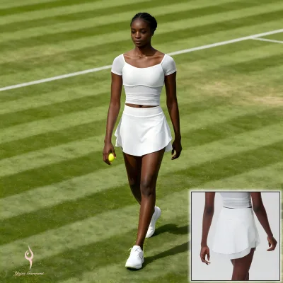 Women's Irregular Layered Tennis Skirt with Built-in Shorts & Anti-Exposure Design