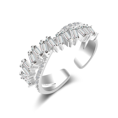 White Rings Beautiful Ring Alloy Inlaid CZ Engagement for Female and Male