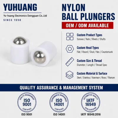 PA66 Nylon POM Ball Plunger Stainless Steel Ball M3-M8 Press Fit Jig Mold Positioning HR Brand HR-69 Model 6*7mm OEM