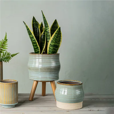 Hot Sale Round Masetas Succulent Flower Pots Outdoor Indoor Small Ceramic Pot Garden Decor Ceramic Plant Pots