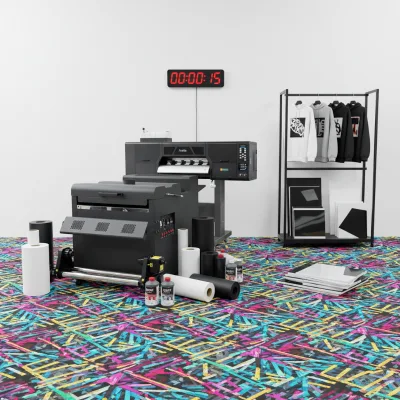New A1 Size PrintVision 60cm Dtf Printer 2 XP600/I1600/I3200 Printhead Full-Automatic White Ink Circulation Most Cost Effective