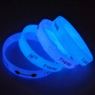Best Seller Glowing Blue Color Silicone Bracelets ,silicone Wristband Custom,half Inch Wristband for Events