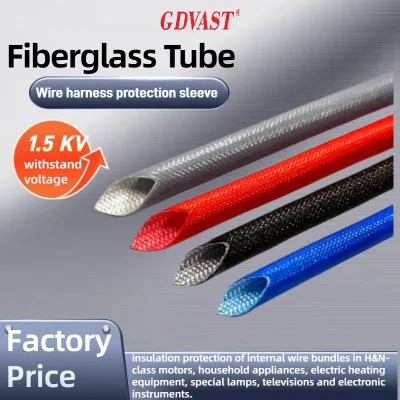 Heavy Duty Abrasion Resistant Silicone Fiberglass Sleeving Braided Protection Tube High-temperature protection of Wires