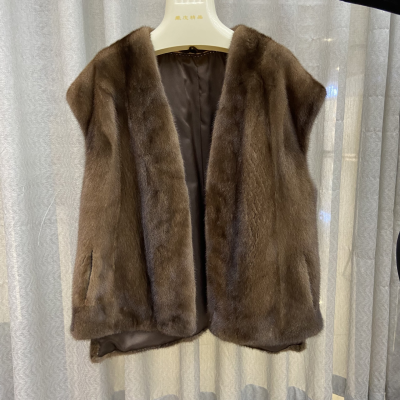 Custom High Quality Real Mink Fur Vest Women Sleeveless Women Mink Fur Vest Winter Imported Mink Skin Vest