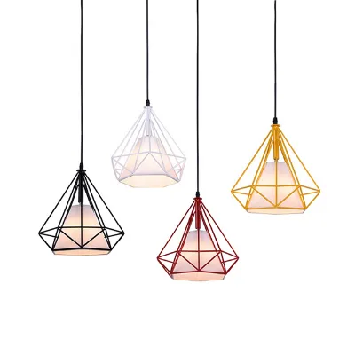 Retro Pendant Lamp Cage Pendant Light Vintage Loft Pendant Lamps for Restaurant Living Room Hanging Lights LED Industrial Iron