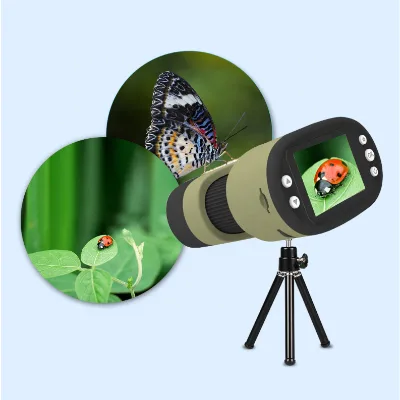Portable Handheld Microscope Binoculars for Science Experiments Children Beginner 2 "LCD
