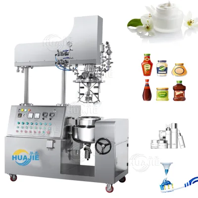HUAJIE High Quality Pneumatic Lifting Butter Shampoo Detergent Dispersing Homogenizer High Shear Homogenizer Mixer