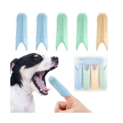 High Quality Silicone Toothbrush Pet Teeth Care Finger Set Toothbrush for Dog and Cat