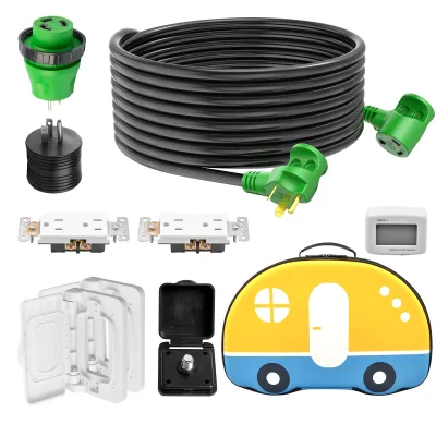 E917 RV Awning Accessories Combo Kit Including Camper Extension Cord Electrical Plugs&Sockets and Other Exterior Accessories