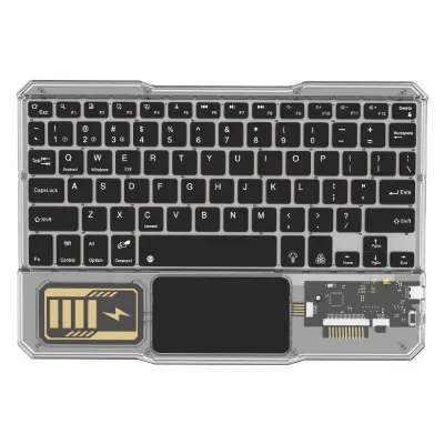 HTDY NEW Acrylic Transparent Keyboard Mini Keyboard Portable Wireless Keyboard with 7 RGB Color Backlight