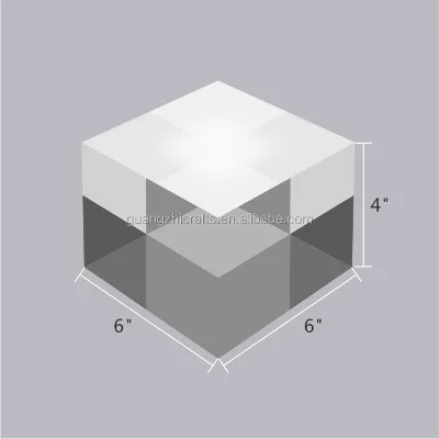 Clear Acrylic Square Solid Cube Block 6x6x4 Inch Acrylic Solid Display Block