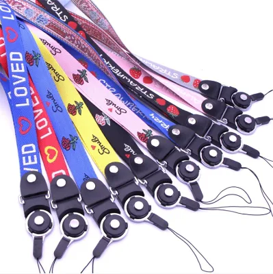 Pink Lanyard Cartoon Double Hook Ribbon Key Chain Lanyard With Logo Personalized Lanyards