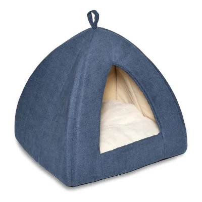 Wholesale Custom Size Color Portable Heated Luxury Washable Plush Tent House Adult Pet Cat Dog Bed