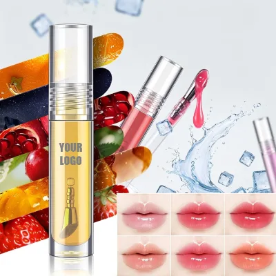 Private Label Metallic Head Summer Cool Feeling Lip Gloss Vegan Makeup Plumping Lipgloss Tinted Lip Plumper Oil