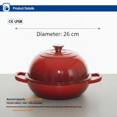 Wholesale Enamel Cast Iron Dome Pot Custom Color Logo Knob Multi Purpose Cookware