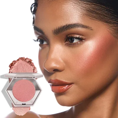 Private Label 8colors Hexagon Mirror Highlighter Pressed Powder Glitter High Pigment Long Lasting Waterproof Makeup Bulk