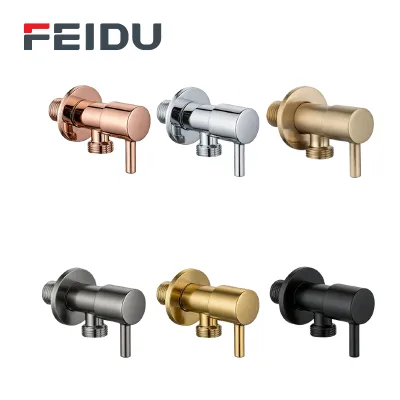 FEIDU Stainless Steel Flush Valve Angle Valve Brushed Gold High Pressure Water Saving Eco-Friendly Bathroom Faucet