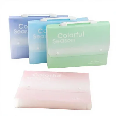 Custom Large Capacity A4 Portable Student Fashion A4 Gradient Organ Bag with Multi-Layer Insert Thickened Storage Folder File