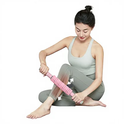 Massage Stick Muscle Relaxation Yoga Fitness Auxiliary Tool Skinny Leg Massage Stretch Roller Floral Texture FY221 Model