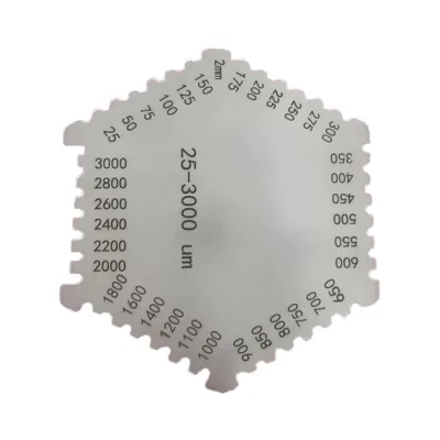 High Precision Stainless Steel Hexagonal Comb Wet Film Thickness Measurement Wet Film Comb Gauge Paint Promotional Tool Kit