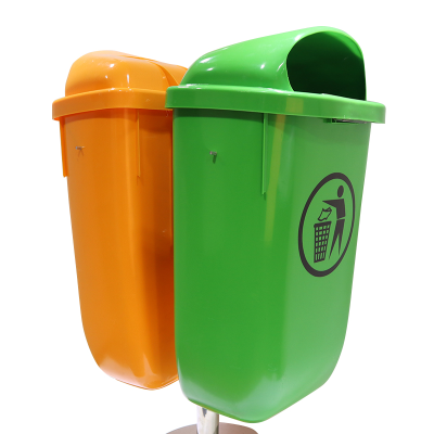50L Plastic Pole Dustbin with Swing Lid for Sale
