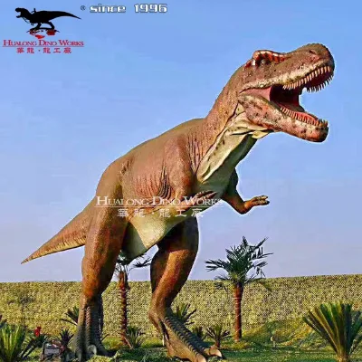 Life-size Animated Tyrannosaurus Rex of Dinosaurs at a Jurassic Theme Park or Amusement Park