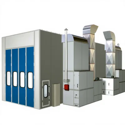 CE Certified Closed Paint Booth With Full Exhaust Ventilation, Large Cabin for Truck Auto Beauty Repair