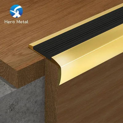Factory Bestseller 19mm Polished Gold Black Hero Metal Aluminum Stair Nosing
