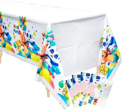 Customized Plastic Table Cover Waterproof Disposable Tablecloth for Wedding Party Camping Picnic